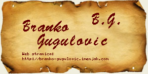 Branko Gugulović vizit kartica